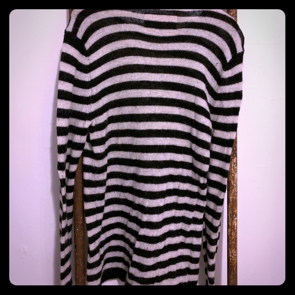 Black and white striped wool sweater